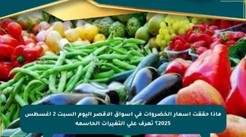 ماذا حققت أسعار الخضروات في أسواق الأقصر اليوم السبت 2 أغسطس 2025؟ تعرف على التغيرات الحاسمة